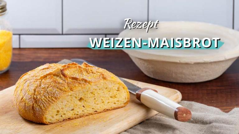 Rezept: Goldenes Weizen-Maisbrot » Einfach Brot backen